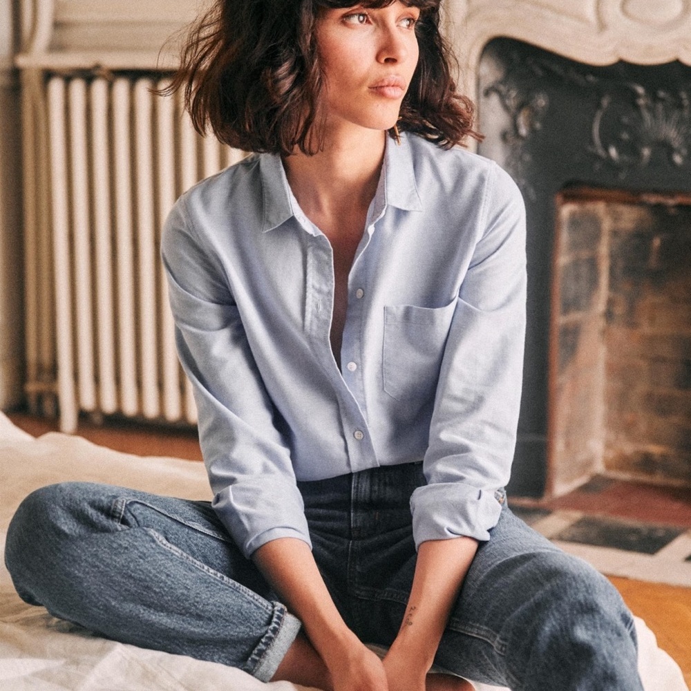 Sézane Tomboy cotton shirt blue 36/4